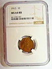 NGC MS 64 Red Brown 1913 Lincoln Cent