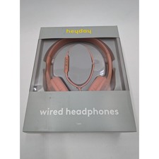 Heyday Wired Headphones Peach Comfort Fit Microphone Remote