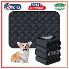 4 Pack Washable Dog Pee Pads 18x24 Reusable Waterproof Puppy Training Mats Grey
