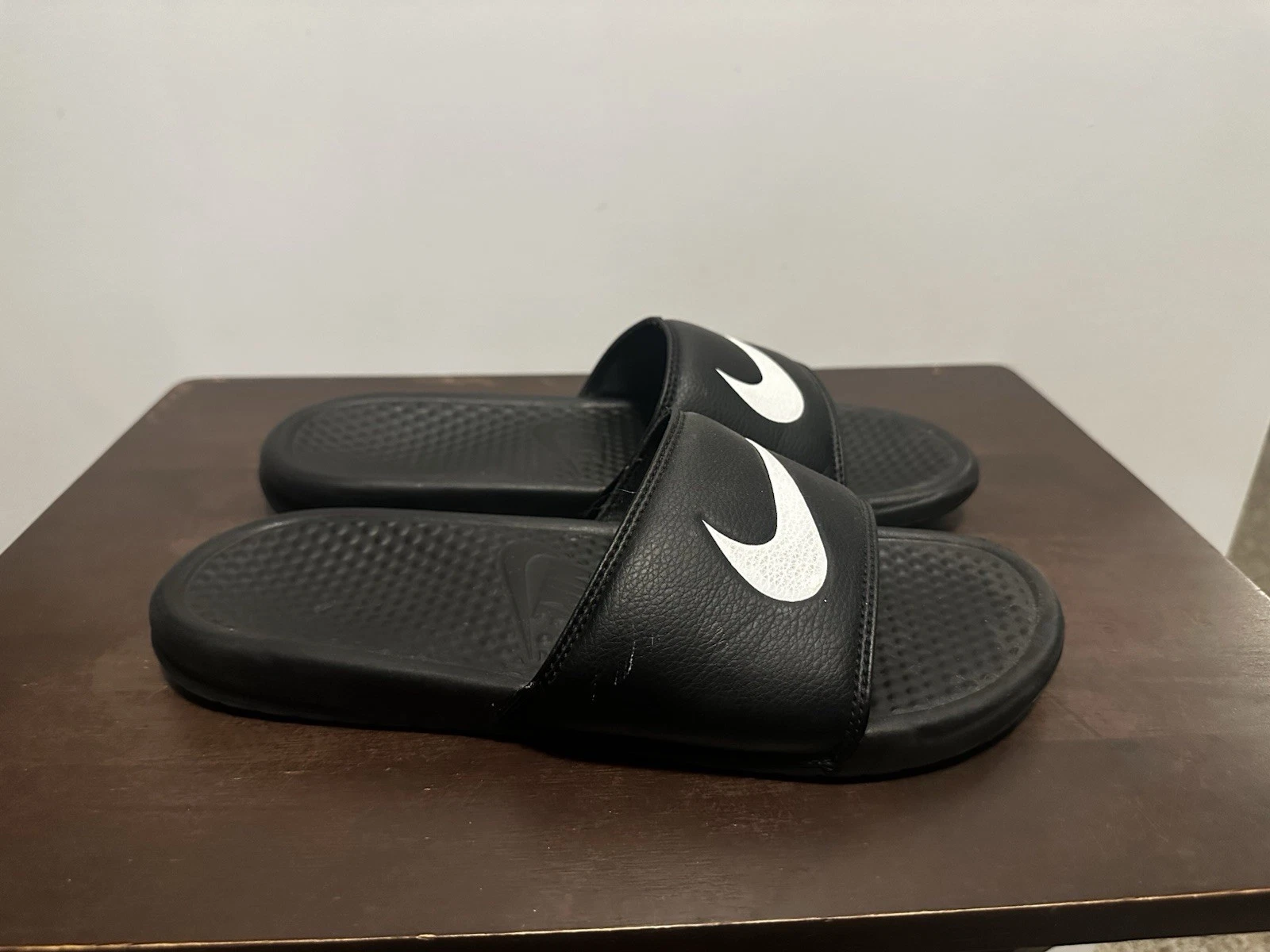 Sandali Nike Benassi Swoosh Slide Nero Bianco Slip On 312618 011 Uomo Taglia 10