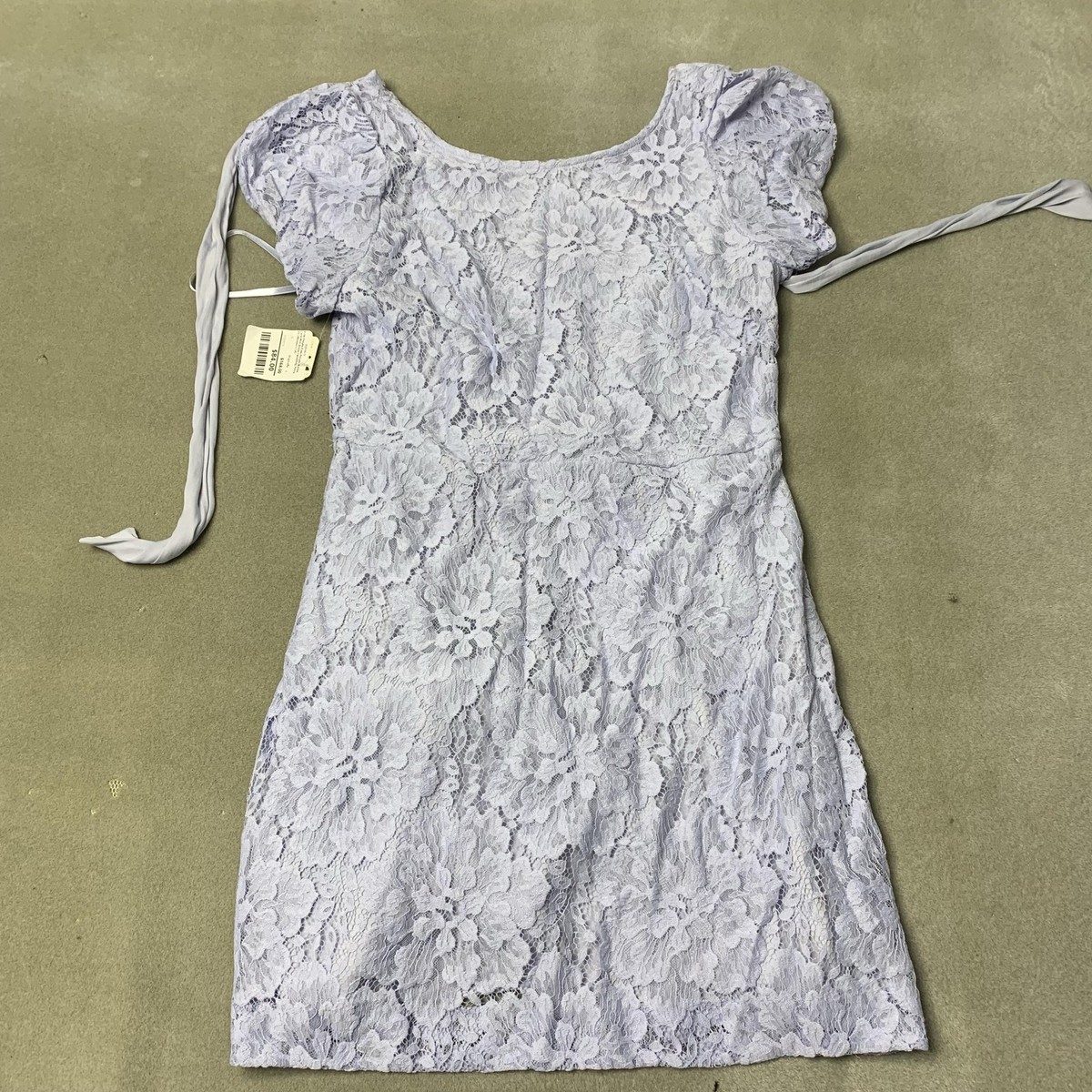 Free People Hailee Lace Mini Dress Womens XL Purple Floral Smocked Puff  Sleeve | eBay