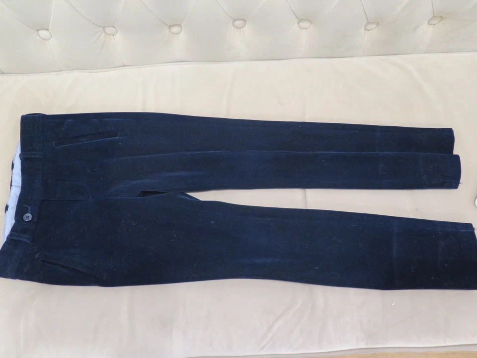 Bergamo Kids by Milano Boys slim 2 piece velvet suit Navy Blue - Image 3 of 4