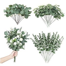 Pcs 3 Kinds Mixed Eucalyptus Leaves Stems Bulk Artificial Silver 90 Green