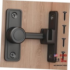 Barn Door Privacy Latch, 90 /180 Swing Slide Lock, Zinc-Alloy, Adhesive Black