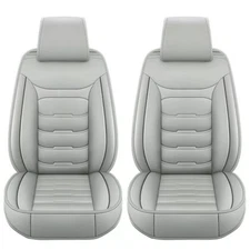 For Honda Front Car Seat Cover 2-Seat Protector Deluxe Leather Front Set Gray #P