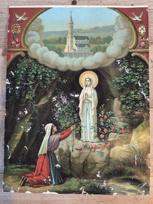 Altes Plakat Unbefleckte Empfängnis Jungfrau Maria Schwer Virgo Maria