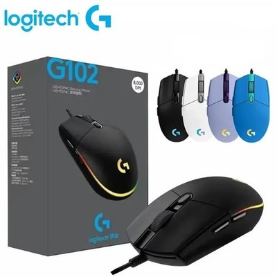 Logitech G102 Maus USB kabelgebunden optisch Gaming Office 8000 DPI für PC Laptop MAC