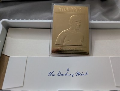 Commander Spock Danbury Mint Gold Covered 22kt card Star Trek