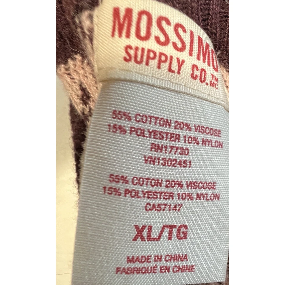Mossimo Leggings Womens XL Burgundy & Pink Comfy Knit New - Image 4 of 4
