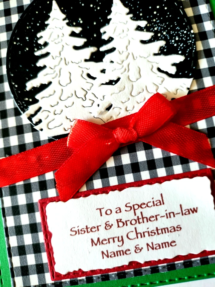 Tarjeta de Navidad personalizada para hermana o hermana y cuñado verso interior Foto 4 de 4