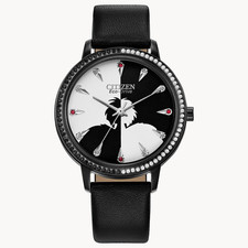 Imagen de Citizen Cruella De Vil Disney Villains Crystal Black Strap Watch FE7045-09W
