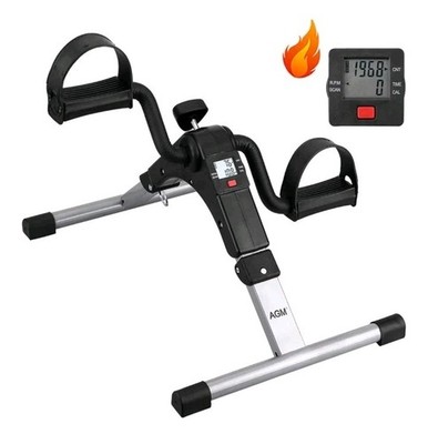 NEW AGM Foldable Exercise Mini Bike Fitness Stepper with LCD Display Adjustable