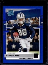 2020 Panini Donruss CeeDee Lamb Press Proof Blue Rookie RC #306 Cowboys