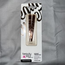 Beauty 360 Elegant Tweezer Duo Rose Gold Stainless Steel Tweezers Total
