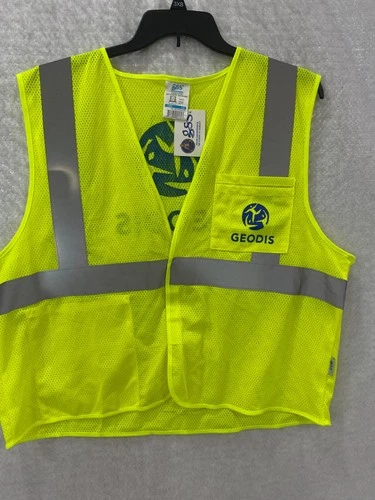 GSS High Visibility Safety Vest Reflective Class 2 Yellow Men's L, XL Zip Pocket - product listing photo