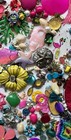 Vtg -Mod Costume Jewelry CRAFT LOT MIX Rhinestone Cabs Charms Design Jewel Tree  — photo 5