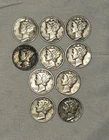 New ListingLot Of 90% Silver Mercury Dimes From The 1940's Lot Of 10 Total Coins