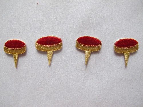 #2463,#2464 Lot 4Pcs Green,Red Drawing Pin Embroidery Iron On Applique Patch - Picture 2 of 3