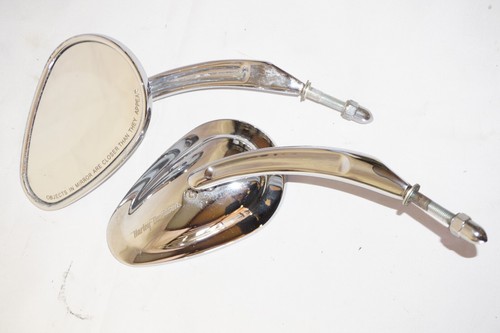 HARLEY DAVIDSON GENUINE BULLET MIRROR Set 91657-02 chrome 1982 and later - Picture 2 of 12