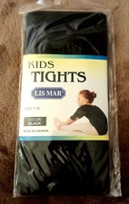 Lis Mar Kids Tights Black Size 7-10 NEW In PKG Fits 49-74 Pounds