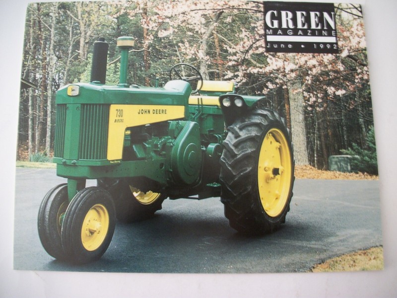 JOHN DEERE 1959 730 diesel with pony start Tractor GREEN MAGAZINE June 1992