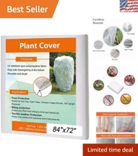Versatile 84"x72" Garden Frost Cover with Drawstring for Easy Plant Protection