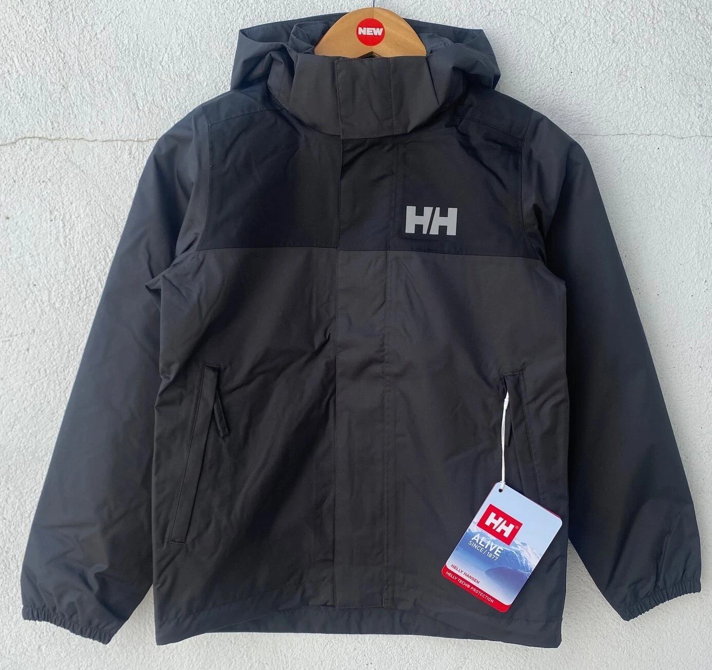 Helly Hansen Girl's Vancouver Rain Jacket EBONY $95, Size: 8