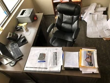 L shaped office desk with drawers