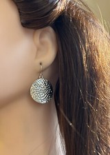 Hammered Silver Disk Sterling Silver Earrings Sundance Treasures Jewelry