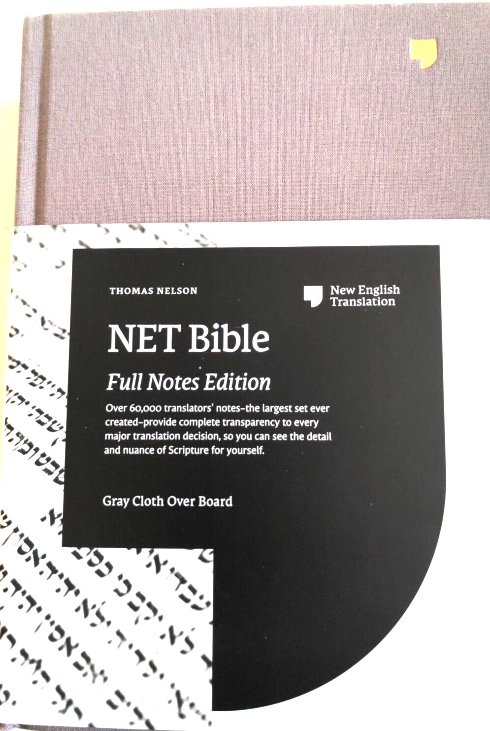 NET Bible Full-Notes Edition [Grey] by Thomas Nelson (2019, Hardcover)
