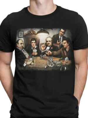 Hot Sale!!! Get Down Art Gangsters Playing Poker Unisex Gift T-shirt S-5XL