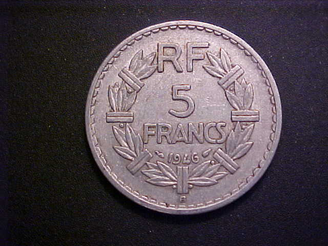 1946 B France 5 Francs KM# 888b.2- Very Nice Circ Collector Coin