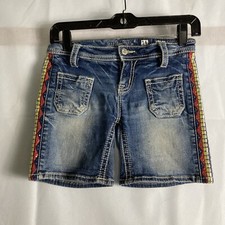 Miss Me Girls Jean Shorts Size 14 JK7795D2 Sequins Accent Pockets In Front Y2K