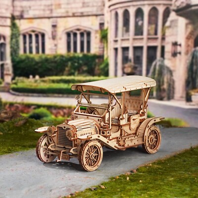 Rokr Retro Classic Car Toy 3D Wooden Puzzle Building Jigsaw for Adult Gift