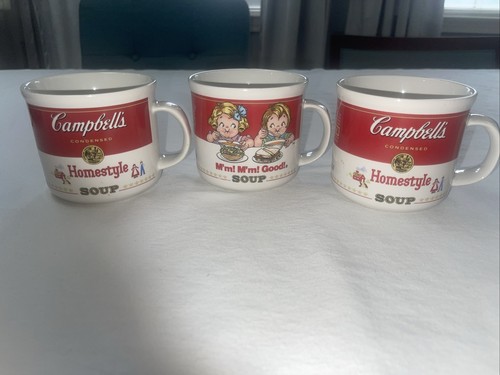 3-Vintage 1989 Campbell's Soup Mugs 14 oz “Homestyle” (2) “M’m! M’m! Good!” (1) - Picture 2 of 10