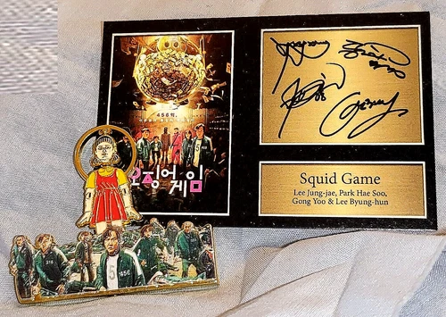 Juegos de Calamares Moneda de Oro Muñecas Giratorias Cabeza Corea del Sur Autógrafo Niños Retro