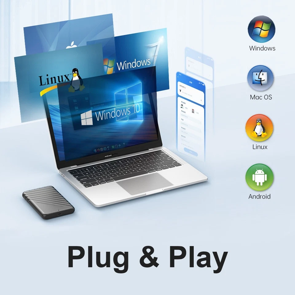 500GB Portable External SSD, up to 500MB/s, USB 3.1 Type-C to A - Image 3 of 4