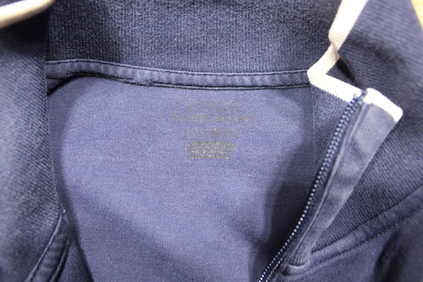 Polo Ralph Lauren giacca uomo grande blu navy full zip grande pony finto collo