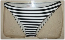 Xhilaration ribbed Black white Stripe Cheeky BIKINI BOTTOM ONLY XSMALL or XLARGE