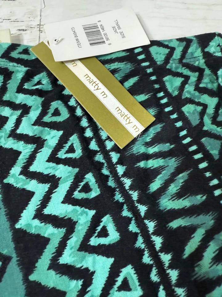 Matty M Womens Green Aztec Print Elastic Waist Pull On Stretch Maxi Skirt Size S - Image 3 of 4