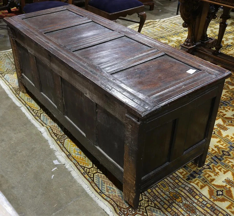 Старинный английский якобинский резной сундук-одеяло 17 века 1600-е - Изображение 2 из 4