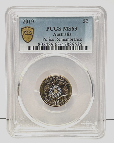 2019 Police Remembrance $2 Coloured Coin – Australia – Circulated – Rare Decimal