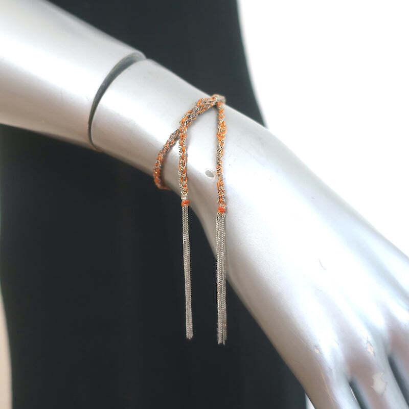 Carolina Bucci Lucky Bracelet Orange Silk & Sterling Silver Carolina Bucci Lucky Bracelet Orange Silk & Sterling Silver