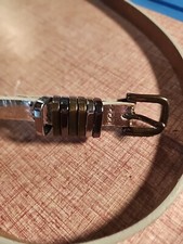 Gap Genuine Leather Womens Skinny Belt Sz M Silver