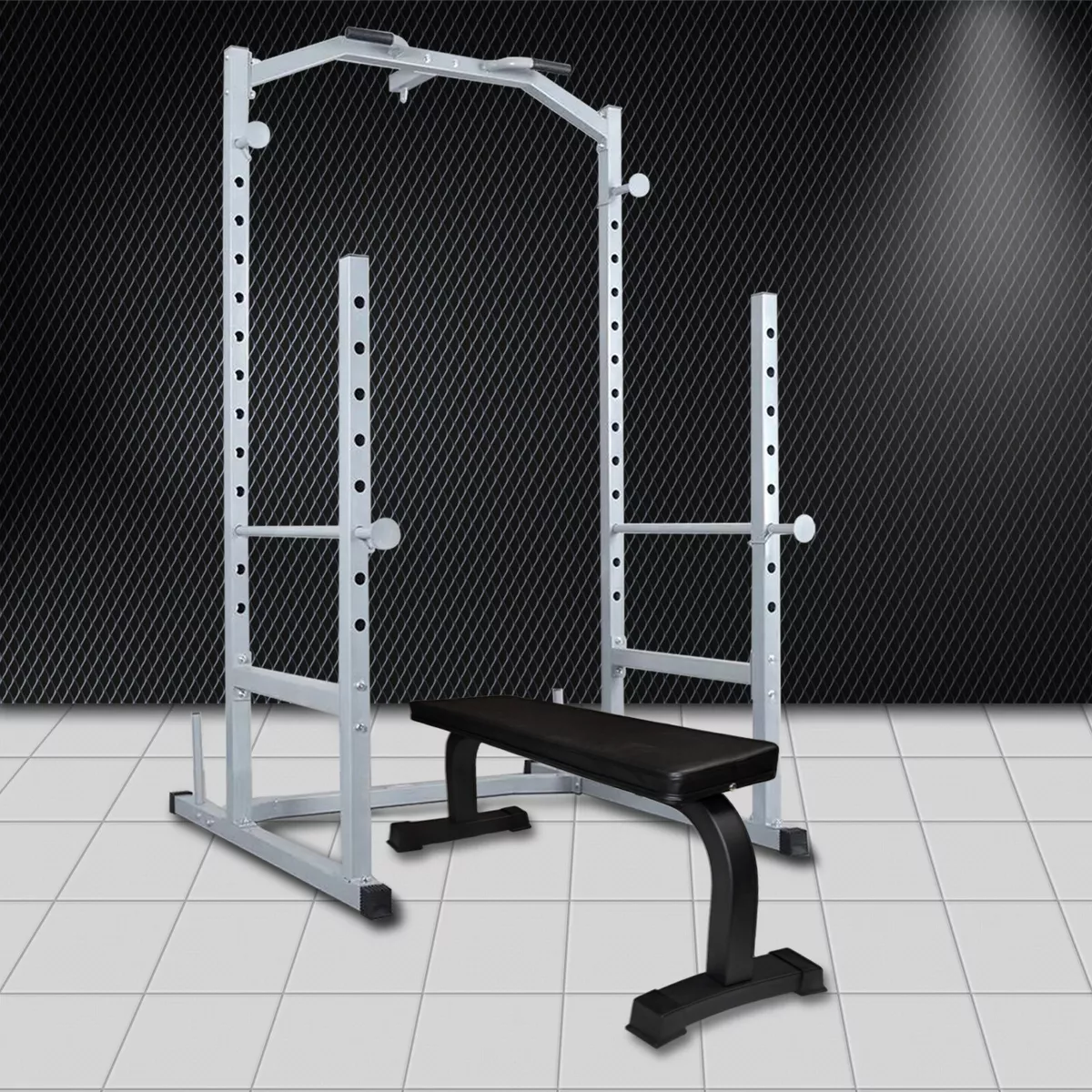 Weights bench and squat rack deals