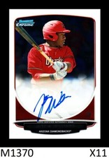 1-2013 BOWMAN CHROME DRAFT AUTO JUSTIN WILLIAMS CARDINALS QTY