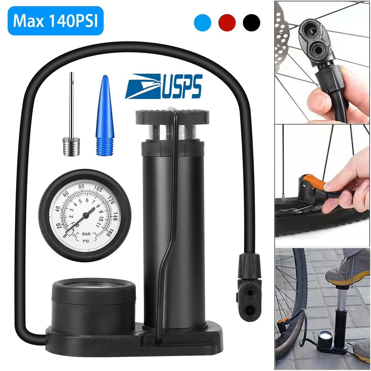 Portable Foot Air Pump Inflates Up To 140PSI For Vehicle Tires