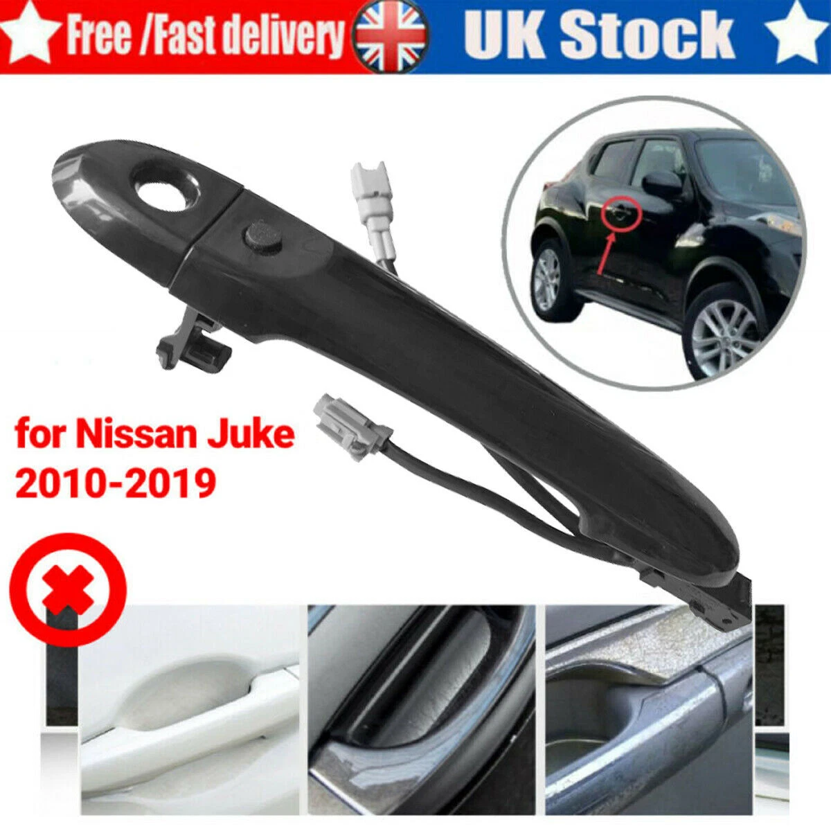 NEW Front O S Driver Right Side Door Handle Keyless Entry for Nissan Juke 10 19