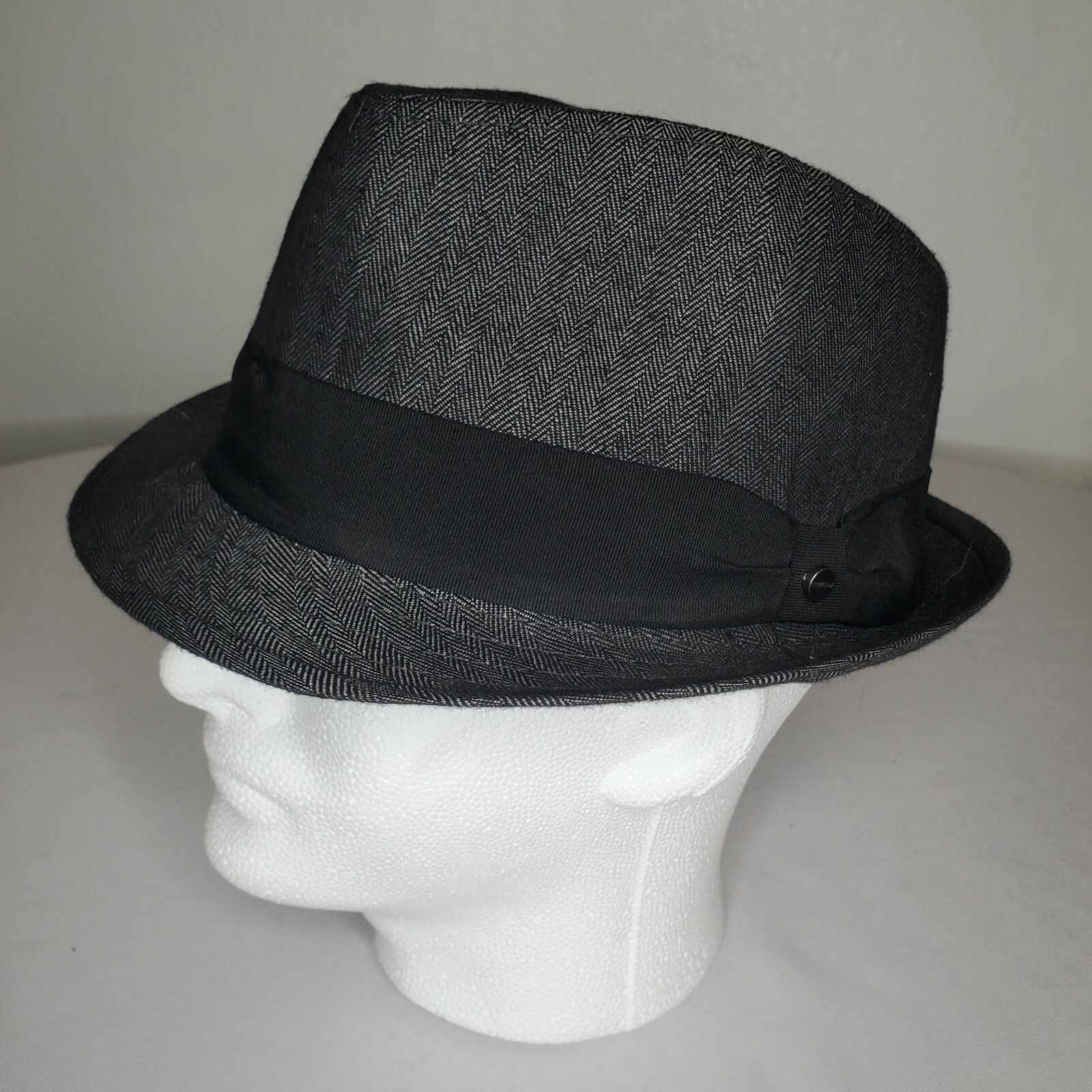 All American Stetson Mens Hat Fedora Black Herringbon… Gem
