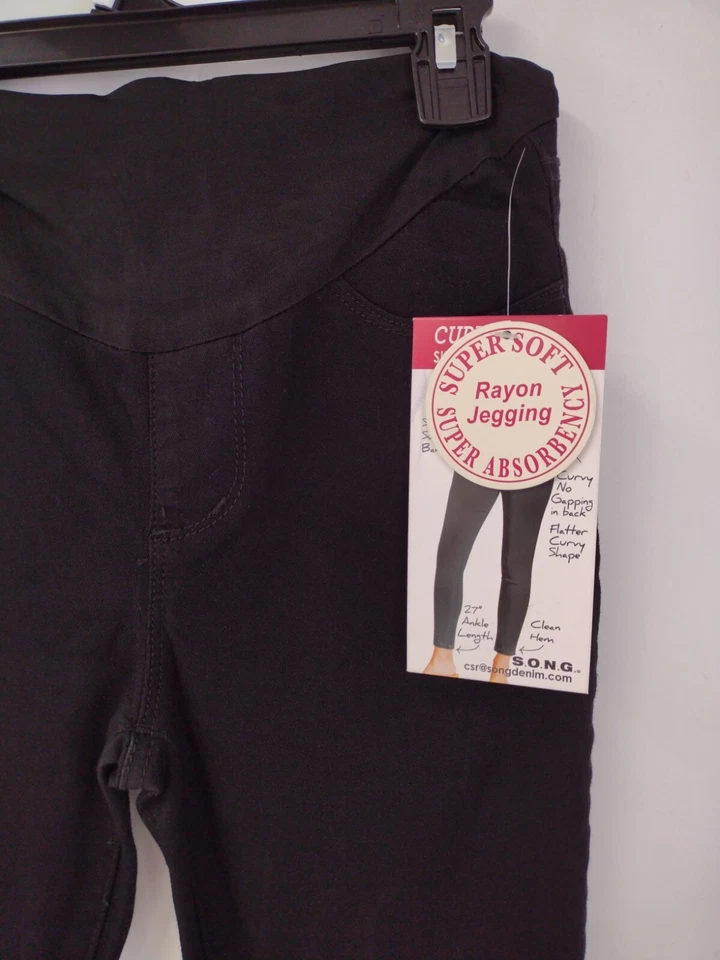 Pantalones de mezclilla ajustados suaves elásticos de rayón de maternidad panel completo S.O.N.G Foto 4 de 4